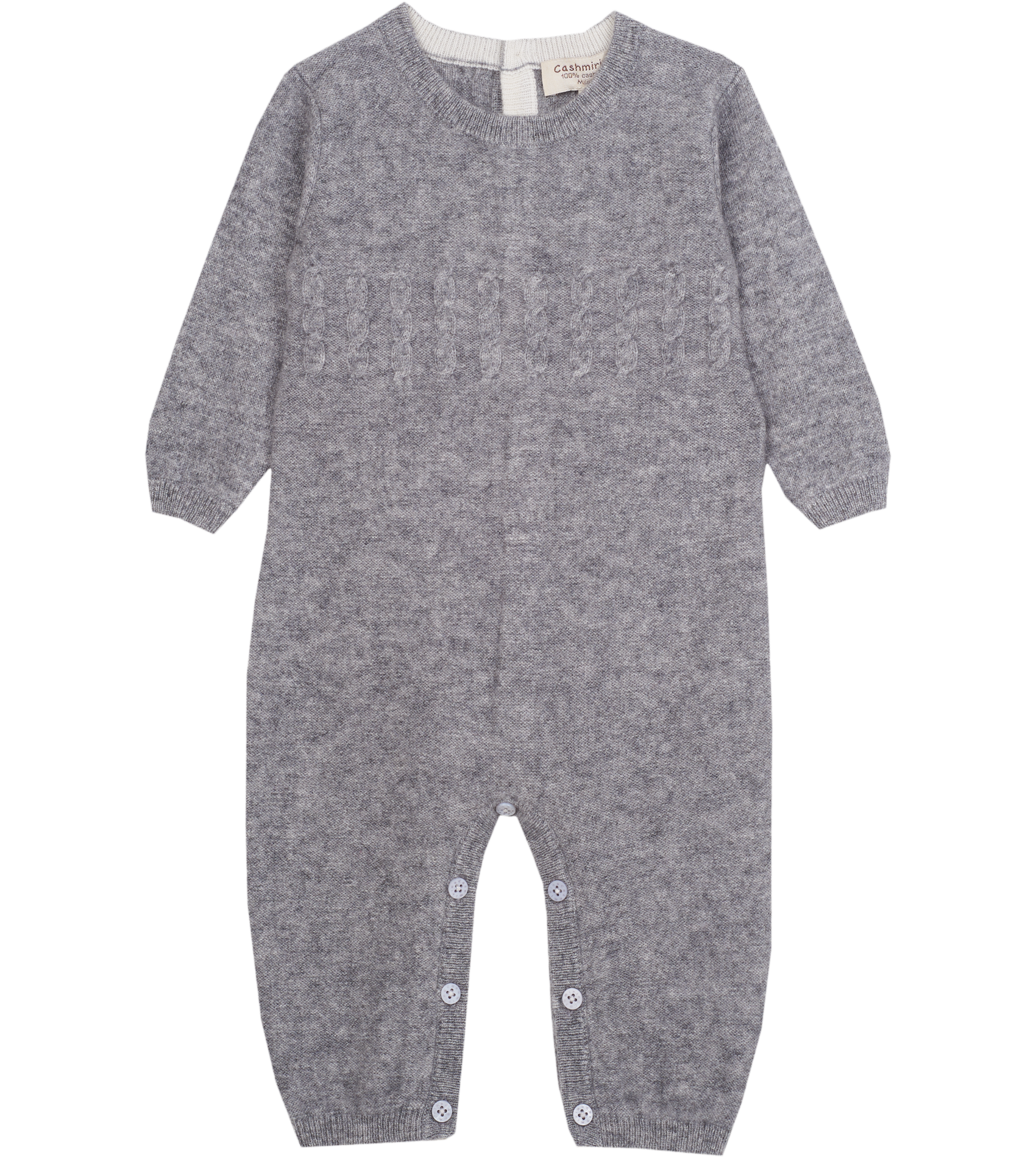 Baby Unisex - Drew 100% Cashmere Romper With Cable Knit Panel