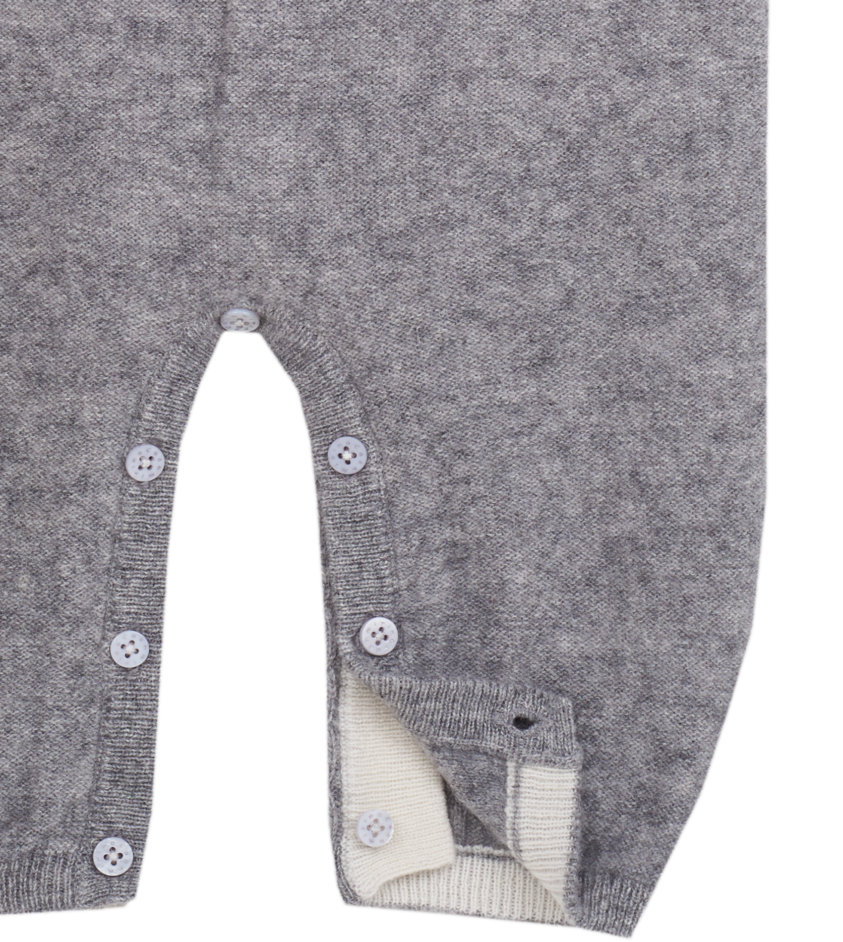 Baby Unisex - Drew 100% Cashmere Romper With Cable Knit Panel