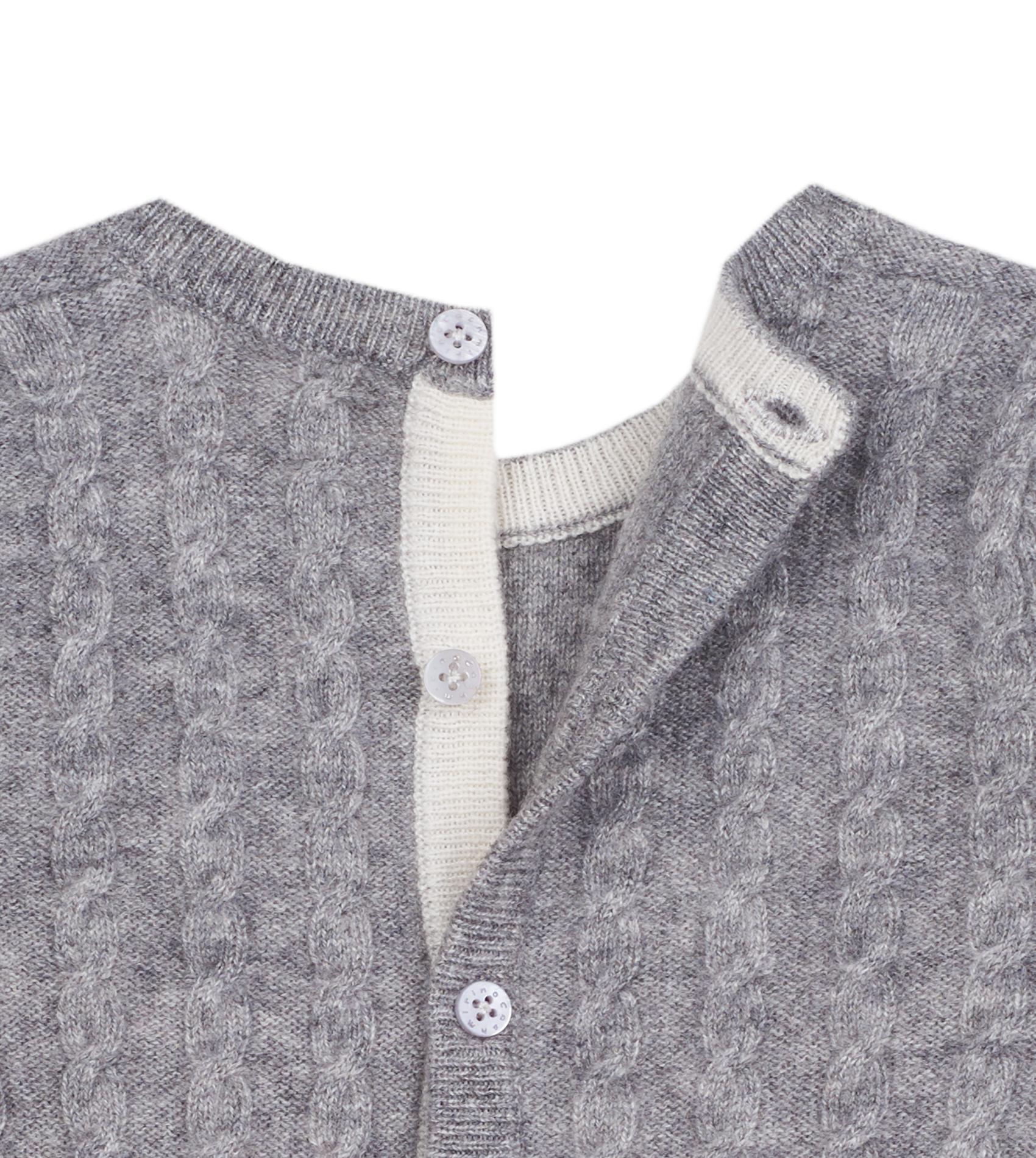 Baby Unisex - Drew 100% Cashmere Romper With Cable Knit Panel
