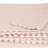 Baby Girl - 100% Cashmere Knitted Blanket With Crochet Border