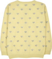 Girl - Mila 100% Cashmere Heart Intarsia Cardigan
