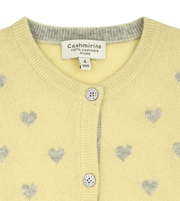 Girl - Mila 100% Cashmere Heart Intarsia Cardigan