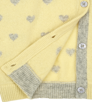 Girl - Mila 100% Cashmere Heart Intarsia Cardigan