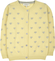 Girl - Mila 100% Cashmere Heart Intarsia Cardigan