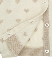 Girl - Mila 100% Cashmere Heart Intarsia Cardigan