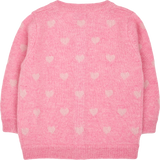 Baby Girl - Mila 100% Cashmere Heart Intarsia Cardigan With Internal Contrast