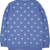 Baby Girl - Mila 100% Cashmere Heart Intarsia Cardigan With Internal Contrast