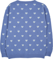 Girl - Mila 100% Cashmere Heart Intarsia Cardigan