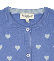 Girl - Mila 100% Cashmere Heart Intarsia Cardigan
