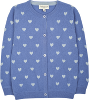 Girl - Mila 100% Cashmere Heart Intarsia Cardigan