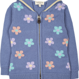 Girl - Aster 100% Cashmere Hoodie Cardigan With Floral Intarsia