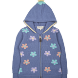 Girl - Aster 100% Cashmere Hoodie Cardigan With Floral Intarsia