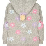 Girl - Aster 100% Cashmere Hoodie Cardigan With Floral Intarsia