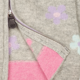 Girl - Aster 100% Cashmere Hoodie Cardigan With Floral Intarsia