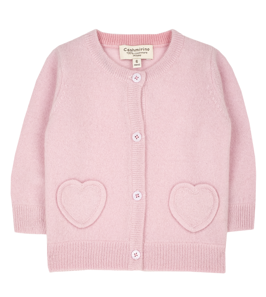 Baby Girl Sweetheart 100 Cashmere cardigan Cashmirino