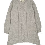 Girl - 100% Cashmere Asymetric Midi Dress with Dots