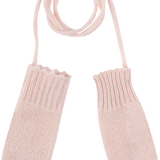 Baby Girl - Riley 100% Cashmere Knitted Mittens With Crochet Border And String