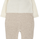 Baby Girl - 100% Cashmere Romper With Crochet Collar And Attached Cardigan