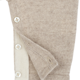 Baby Girl - 100% Cashmere Romper With Crochet Collar And Attached Cardigan