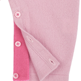 Baby Girl - 100% Cashmere Romper With Crochet Collar And Attached Cardigan