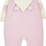 Baby Girl - Hailey 100% Cashmere Romper with Heart Ears & Heart Pockets