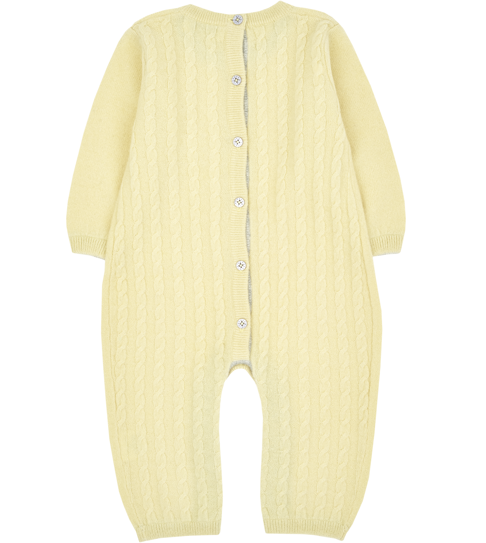 Baby Unisex - Drew 100% Cashmere Romper With Cable Knit Panel