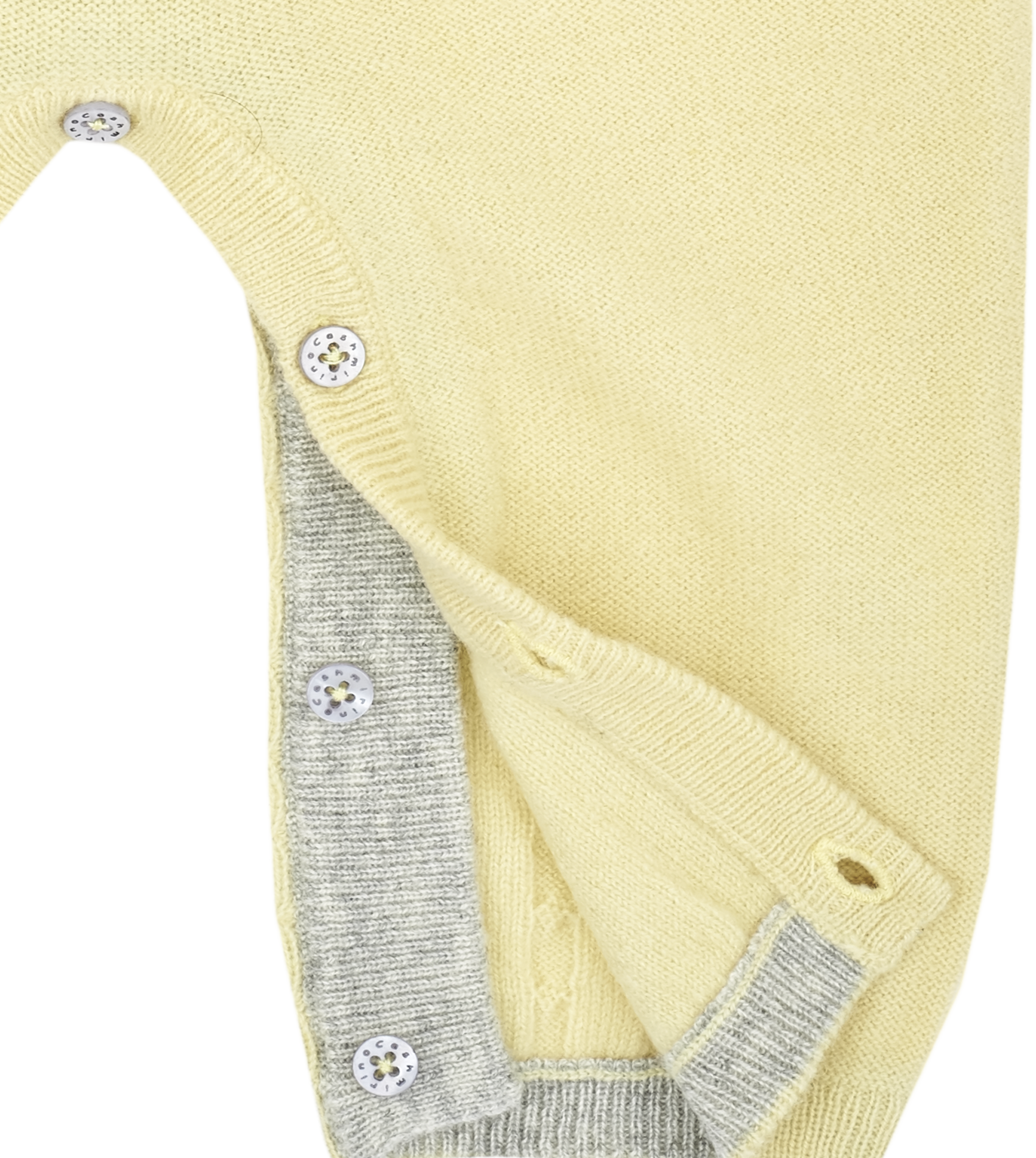 Baby Unisex - Drew 100% Cashmere Romper With Cable Knit Panel