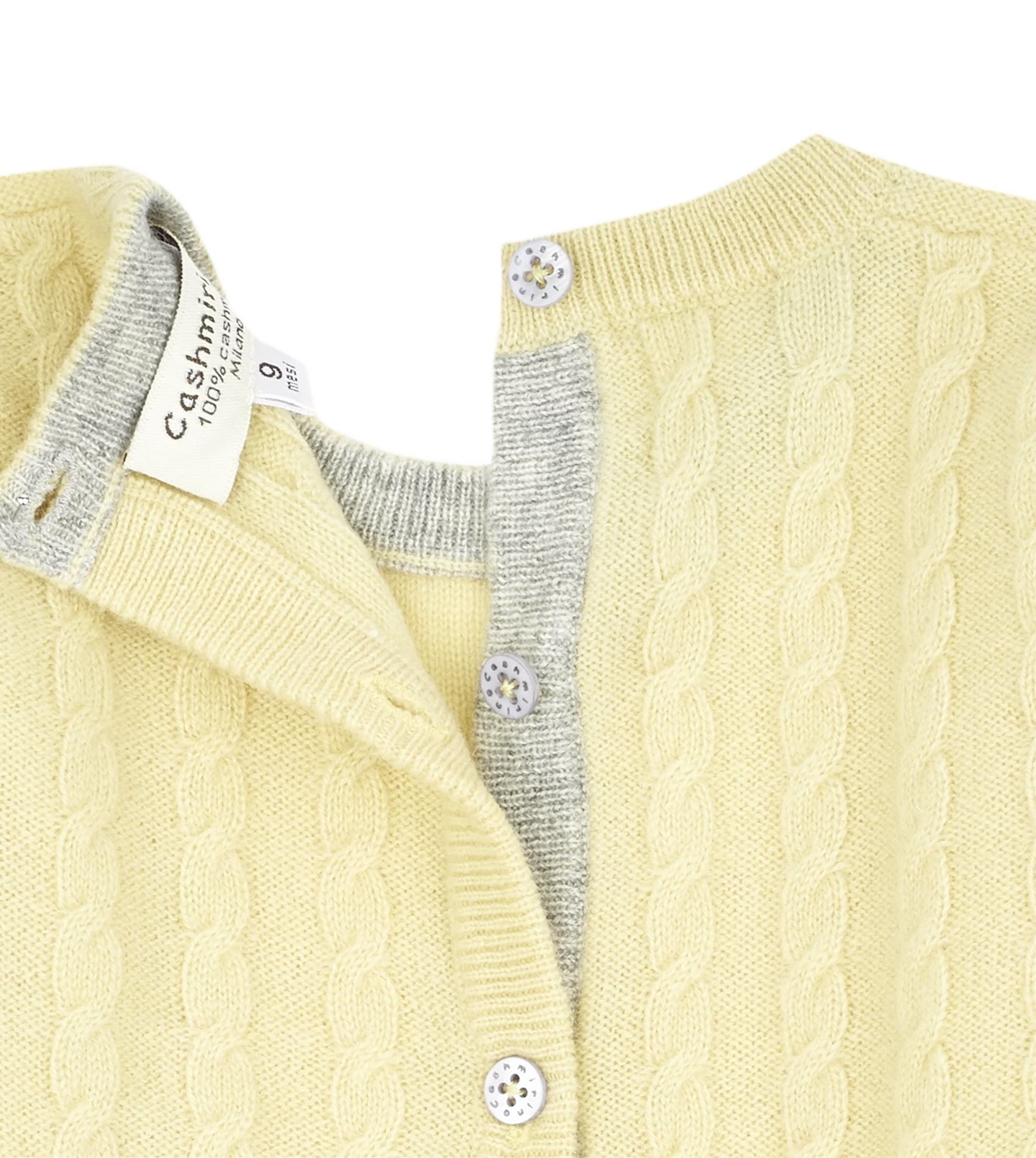 Baby Unisex - Drew 100% Cashmere Romper With Cable Knit Panel