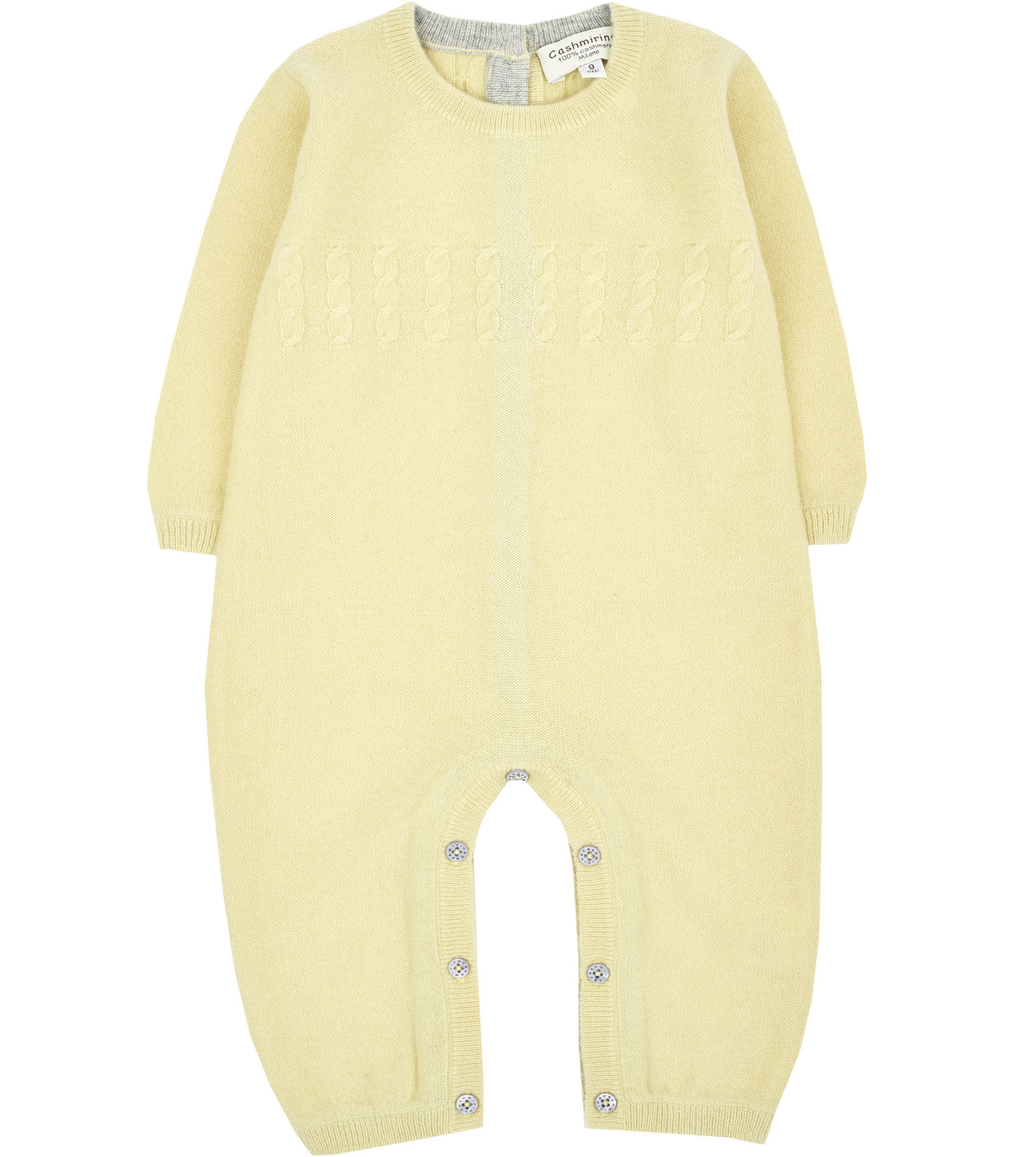 Baby Unisex - Drew 100% Cashmere Romper With Cable Knit Panel