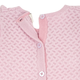 Baby Girl - 100% Cashmere Romper with Honeycomb Stitch