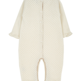 Baby Girl - 100% Cashmere Romper with Honeycomb Stitch