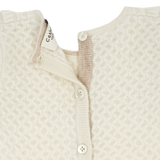 Baby Girl - 100% Cashmere Romper with Honeycomb Stitch