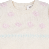 Baby Girl - 100% Cashmere Romper With Rose Intarsia Detail
