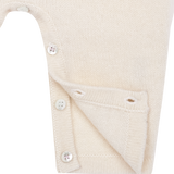 Baby Girl - 100% Cashmere Romper With Rose Intarsia Detail