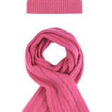 Girl - Peyton 100% Cashmere Cable Knit Hat And Scarf Set