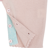 Baby Girl - Cashmere Romper And Sleeveless Cardigan With Intarsia Flowers Set