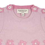 Baby Girl - 100% Cashmere Sleeveless Knit With Romper Floral Shrug Set