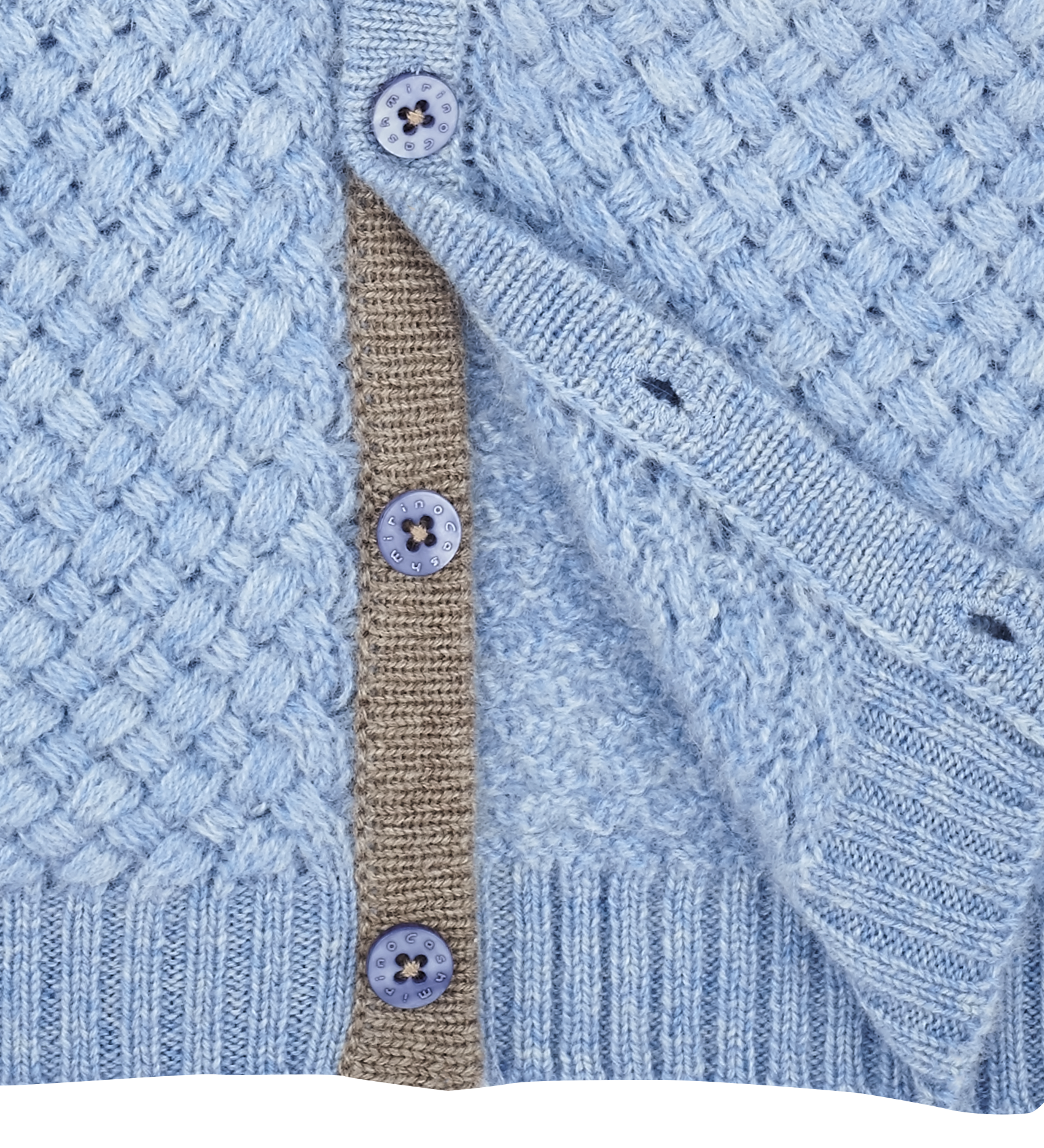 Baby Boy - Cashmere Knitted Cardigan With Detachable Pom-Pom Hat