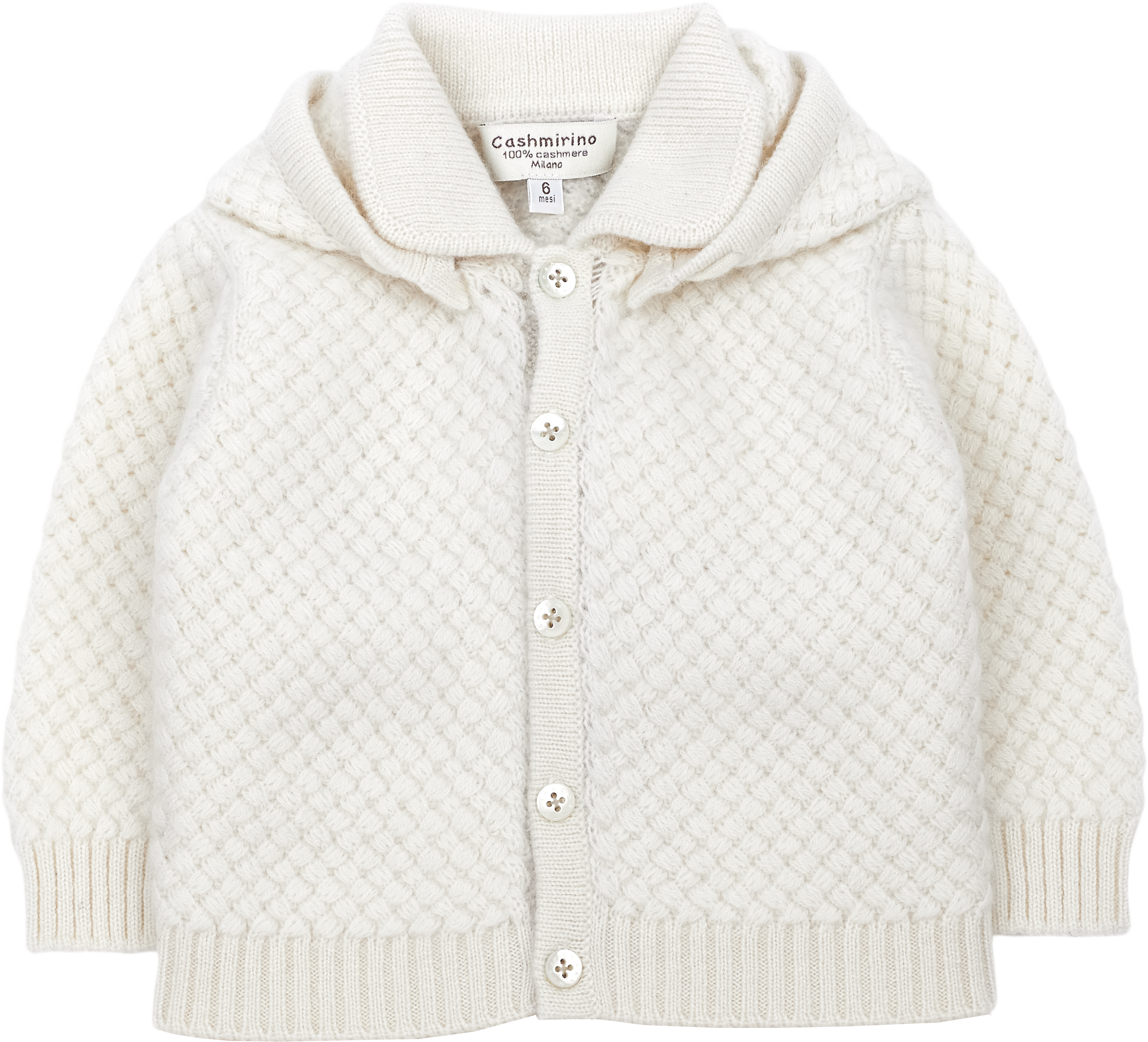 Baby Boy - Cashmere Knitted Cardigan With Detachable Pom-Pom Hat
