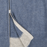 Men - Emanuele 100% Premium Cashmere High Neck Cardigan With Cable Knit Panels