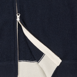 Men - Emanuele 100% Premium Cashmere High Neck Cardigan With Cable Knit Panels