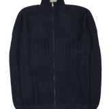Men - Emanuele 100% Premium Cashmere High Neck Cardigan With Cable Knit Panels