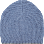 Baby Boy - Cashmere Hat With Contrasting Border And Ribbed Hem