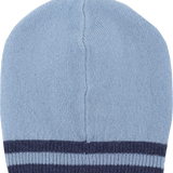 Baby Boy - 100% Cashmere Hat With Contrasting Stripe Border