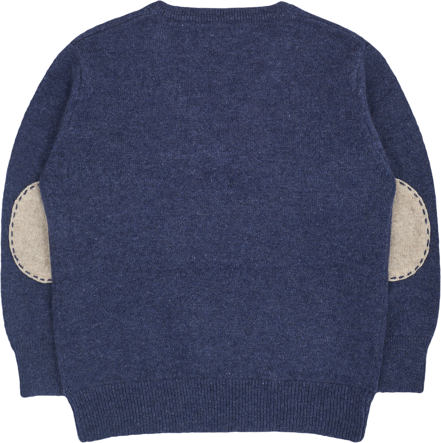 Teen Boy Vittorio 100 Cashmere V Neck Jumper With Elbow Patches