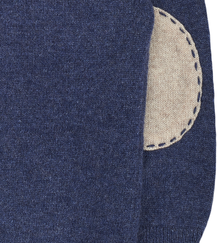 Teen Boy Vittorio 100 Cashmere V Neck Jumper With Elbow Patches