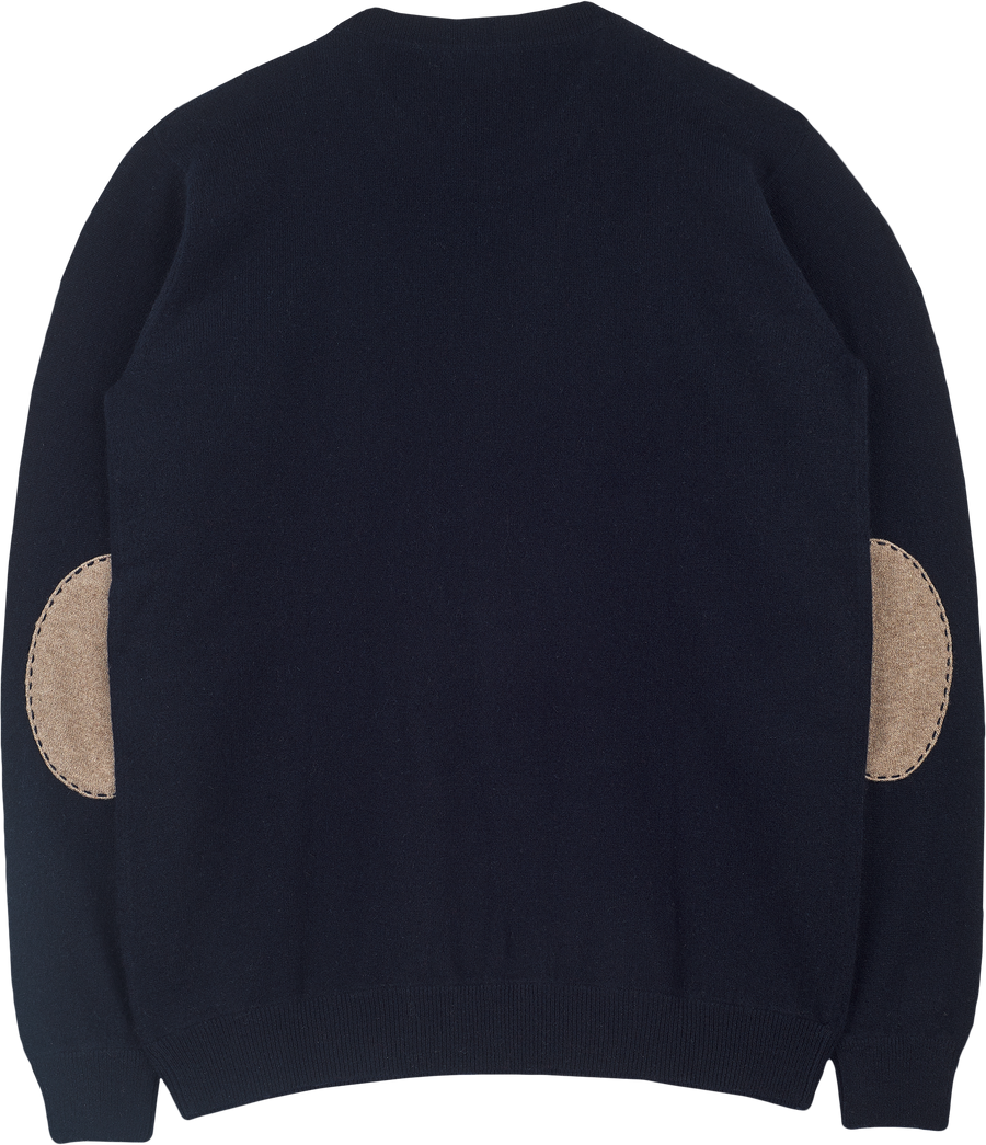 Men's cashmere sweater with elbow patches new arrivals