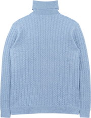 Men - 100% Premium Cashmere Cable Knit Roll Neck Jumper