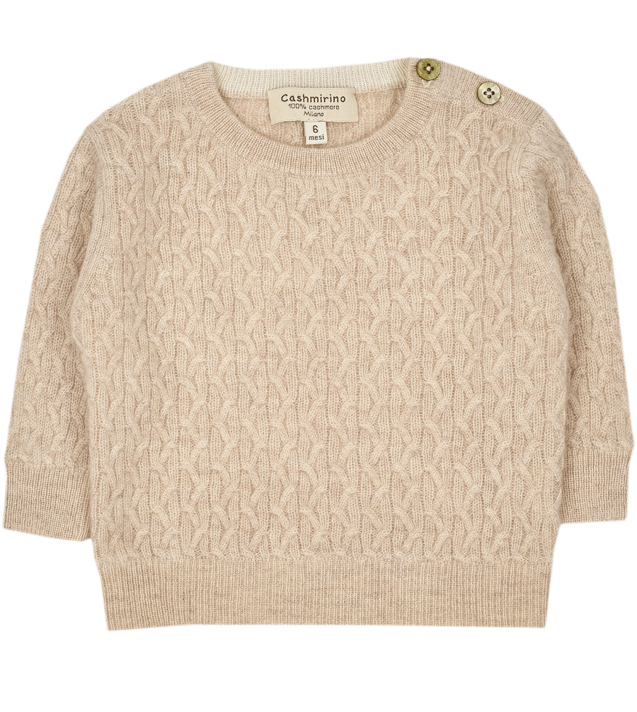 Baby Boy Harry 100 Cashmere Jumper Olive Green Melange L Dark Olive Green 12 Months