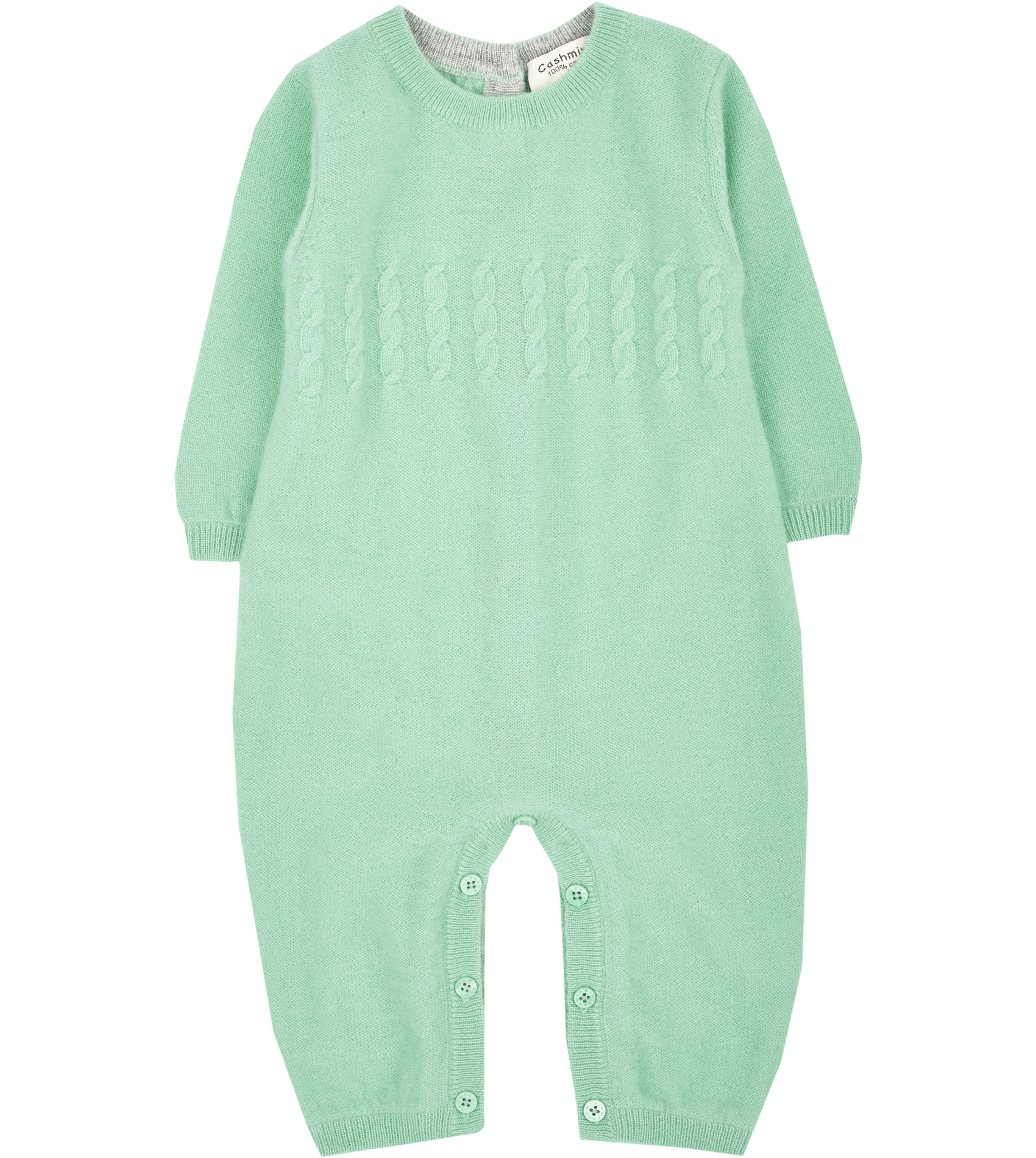 Baby Unisex - Drew 100% Cashmere Romper With Cable Knit Panel